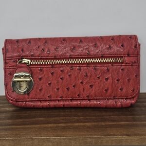 Steve Madden red Ostrich print wallet